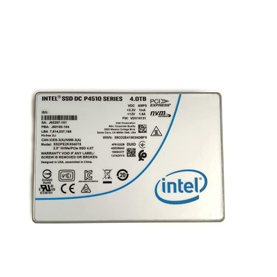 C.C P4510 2,5 U.2 NVMe PCIe SSDPE2KX040T8 SSDPE2KX040T801 de disque transistorisé d'Intel 4TB de serveurs