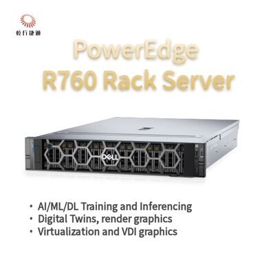 Serveur rack Dell PowerEdge R760, système de stockage flash, serveur CPU Xeon