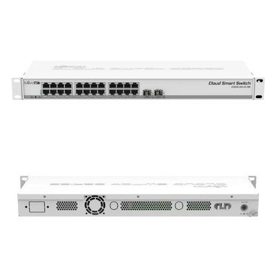 Deux commutateurs SwOS de la télématique de port de SFP+ ont actionné 24 commutateurs gauches de Gigabit Ethernet