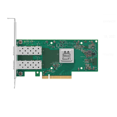 La carte d'adaptateur Ethernet Mellanox MCX512A-ACUT ConnectX-5 est équipée d'un port 2x 10/25 GbE SFP28 PCIe 3.0 X8