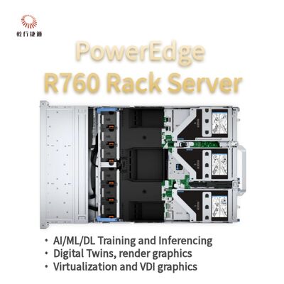 Serveur rack Dell PowerEdge R760, système de stockage flash, serveur CPU Xeon