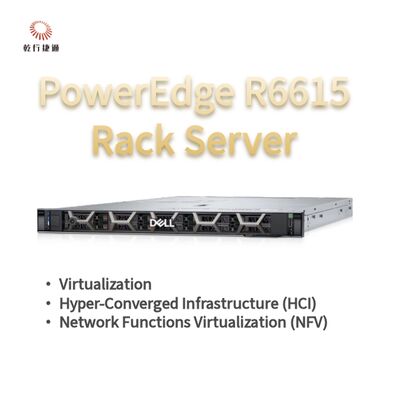 Dell PowerEdge R6615 1U Rack Server avec 128 mémoire et refroidissement liquide direct, serveur de stockage personnalisé, serveur à deux voies