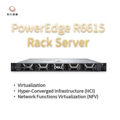 Dell PowerEdge R6615 1U Rack Server avec 128 mémoire et refroidissement liquide direct, serveur de stockage personnalisé, serveur à deux voies