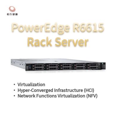 Dell PowerEdge R6615 1U Rack Server avec 128 mémoire et refroidissement liquide direct, serveur de stockage personnalisé, serveur à deux voies