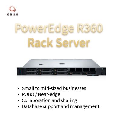 Serveur rack 1U PowerEdge R360 avec Intel Xeon série 6300, 128 Go de mémoire DDR5 et prise en charge GPU
