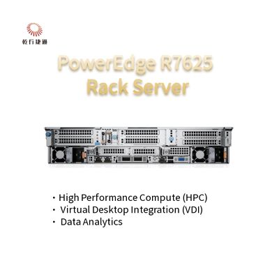 2U Deux prises de courant PowerEdge R7625 Rack Serveur 4ème génération AMD EPYCTM Processeurs jusqu'à 8x PCIe Gen5 Slots 12 X 2,5 " SSD SATA/SAS