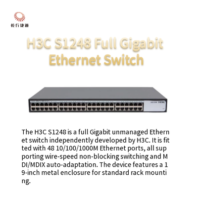 H3C S1248 Commutateur Ethernet Gigabit complet 48 Ports RJ45 à négociation automatique 10/100/1000Mbps