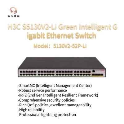 Le commutateur H3C S5130V2-LI S5130V2-52P-LI est un commutateur Ethernet Gigabit intelligent vert