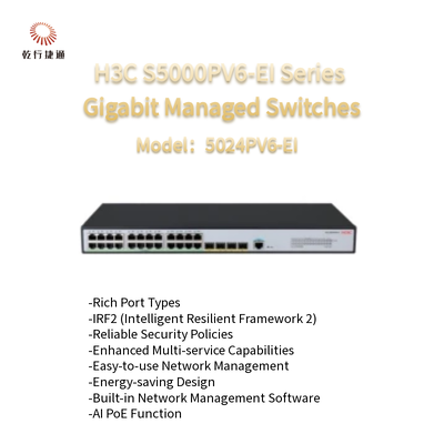 Commutateurs administrables Gigabit H3C S5000PV6-EI série S5024PV6-EI