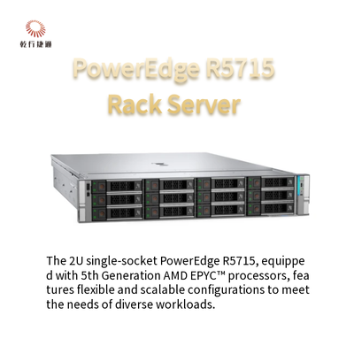 Serveur de stockage en rack PowerEdge R5715 2U, plateforme à socket unique, processeur AMD EPYC de 5e génération