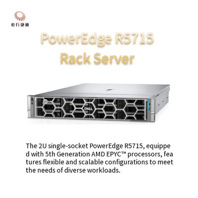 Serveur de stockage en rack PowerEdge R5715 2U, plateforme à socket unique, processeur AMD EPYC de 5e génération