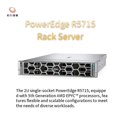 Serveur de stockage en rack PowerEdge R5715 2U, plateforme à socket unique, processeur AMD EPYC de 5e génération